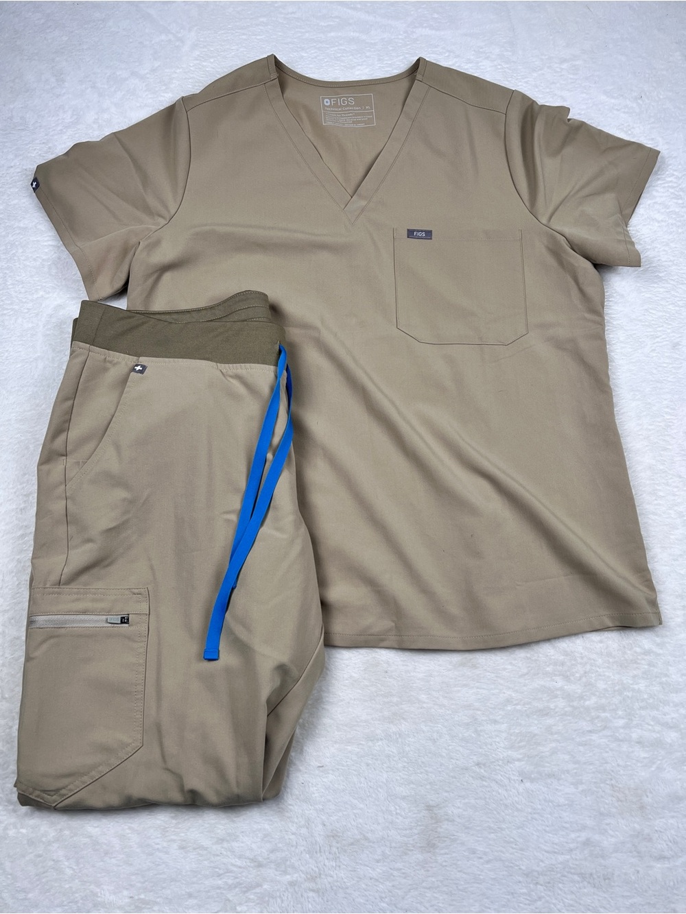 FIGS Sandstone Scrub Set XL Catarina Top High Waist Zamora Joggers PO 2411